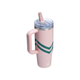Stanley The Quencher ProTour Flip Straw Tumbler Peach Whip Chevron 30 OZ