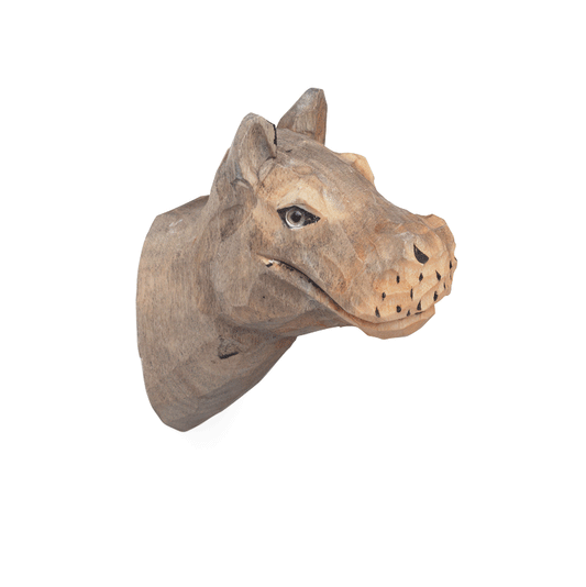 Ferm Living Animal Hand-carved Hook Hippo