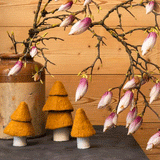 Muskhane Felt Christmas Tree Set Of 3- Gold