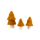 Muskhane Felt Christmas Tree Set Of 3- Gold