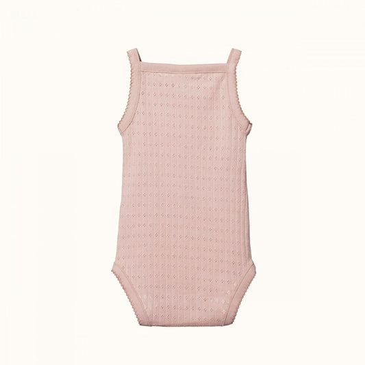 Nature Baby Camisole Bodysuit Pointelle Rose Bud