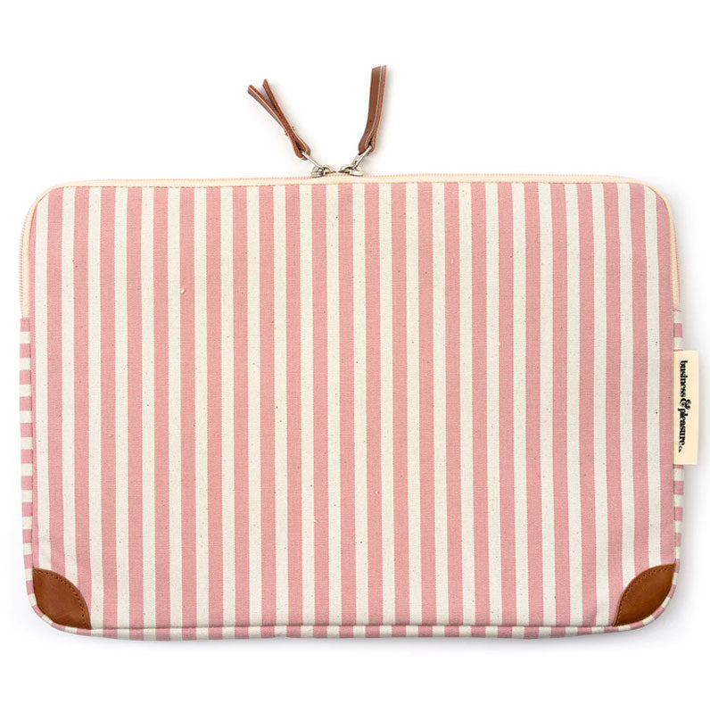 Business and Pleasure Laptop Sleeve - Lauren's Pink Stripe