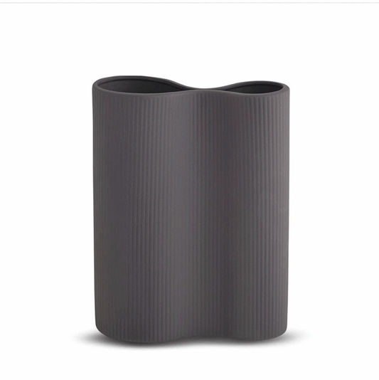 Marmoset Ribbed Infinity Vase Charcoal Medium