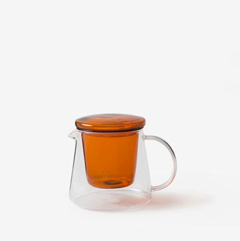 Citta Teapot w/Coloured Lid Clear/Amber