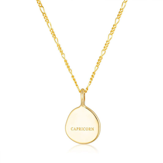 Linda Tahija Capricorn Zodiac Figaro Necklace Gold