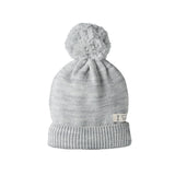 Nature Baby Alpine Pom Pom Beanie - Light Grey Marl