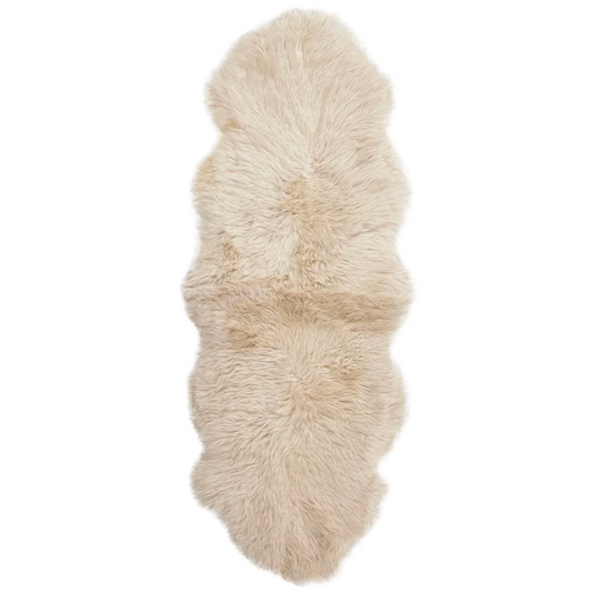 New Zealand Long Wool Double Sheepskin - Linen
