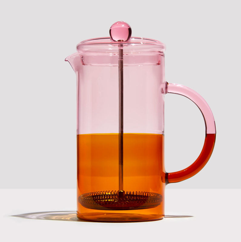 Fazeek Two Tone Coffee Plunger - Pink/Amber