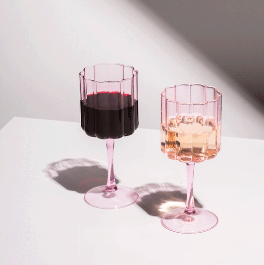 Fazeek Wave Wine Glasses 2 Set Pink
