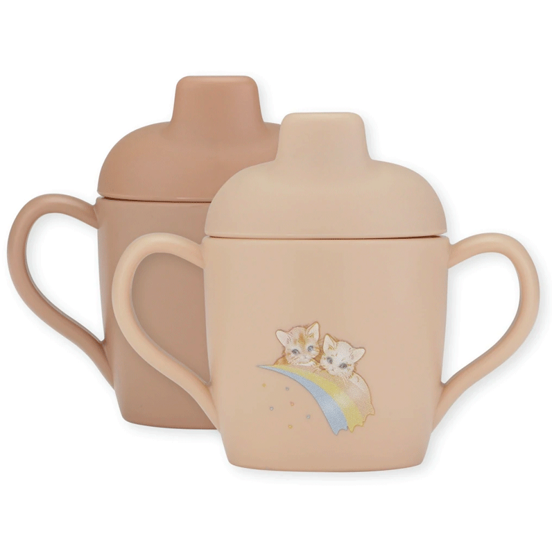 Konges Sløjd 2 Pack Sippy Cup Rainbow Kitty