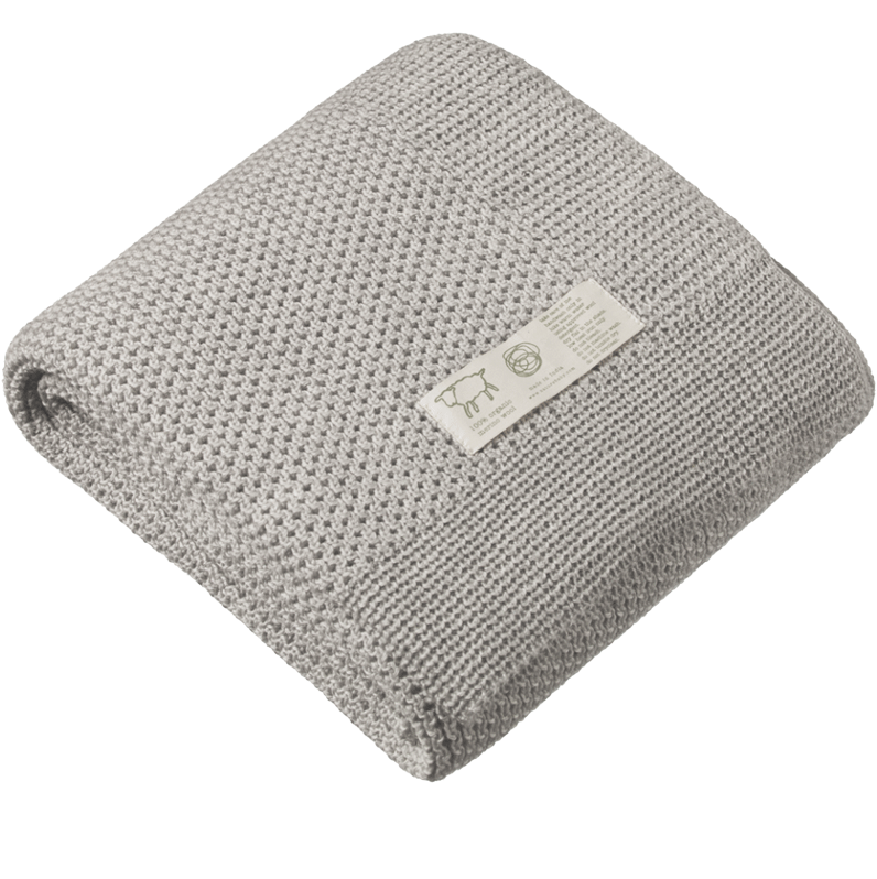 Nature Baby Merino Knit Blanket - Light Grey