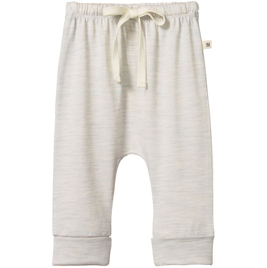 Nature Baby Essential Merino Drawstring Pants - Light Grey Marle