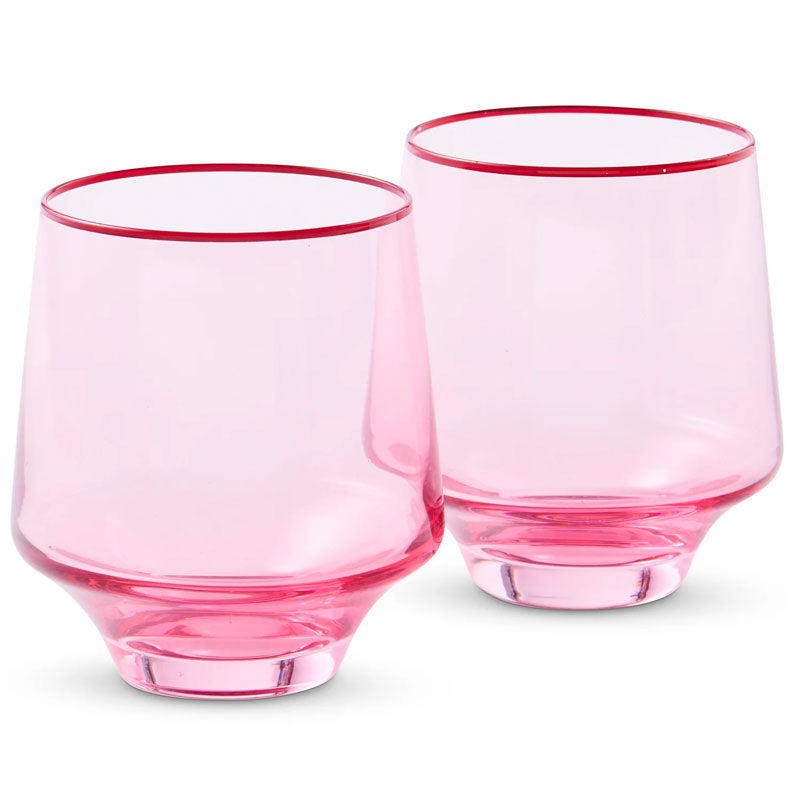 Rose With A Twist Tumbler Glass 2P