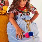 Kip & Co Sea Spray Blue Velvet Santa Sack One Size