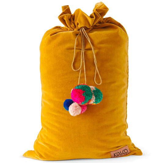 Kip & Co Mustard Velvet Santa Sack One Size