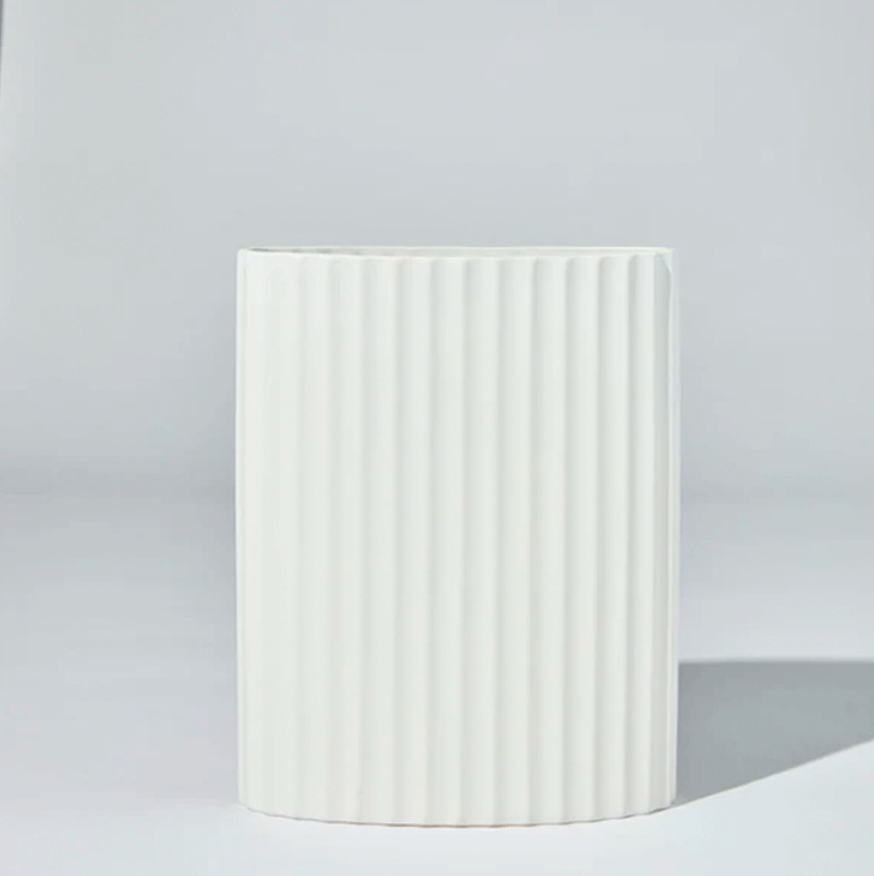 Marmoset Ripple Oval Vase Snow (L)