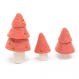 Muskhane Felt Christmas Tree Set Of 3- Litchee