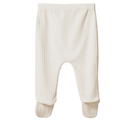 Nature Baby Footed Rompers Pointelle Natural