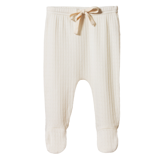 Nature Baby Footed Rompers Pointelle Natural