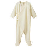 Nature Baby Long Sleeve Merino Kimono Bodysuit - Natural