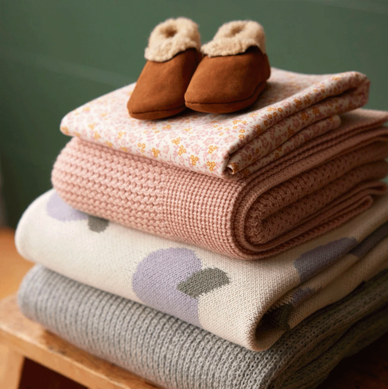 Nature Baby Merino Knit Blanket - Rose Dust