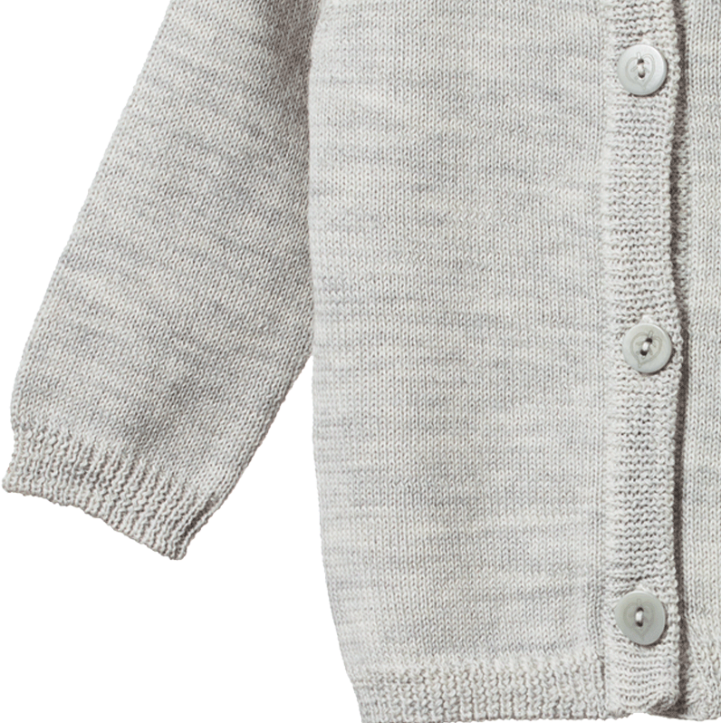 Nature Baby Merino Knit Cardigan Light Grey Marl Moi on George