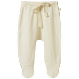 Nature Baby Merino Footed Rompers Pointelle Natural