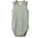 Nature Baby Merino Singlet Bodysuit Grey Marl