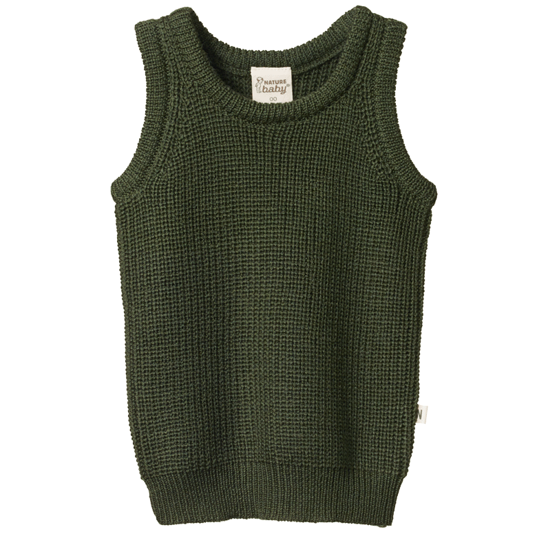 Nature Baby Merino Chunky Knit Vest Thyme