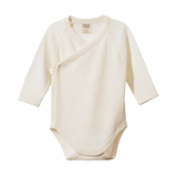 Nature Baby Merino Kimono Bodysuit Pointelle Natural