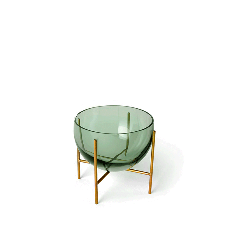 Audo Echasse Bowl Small Green Smoke / Brass