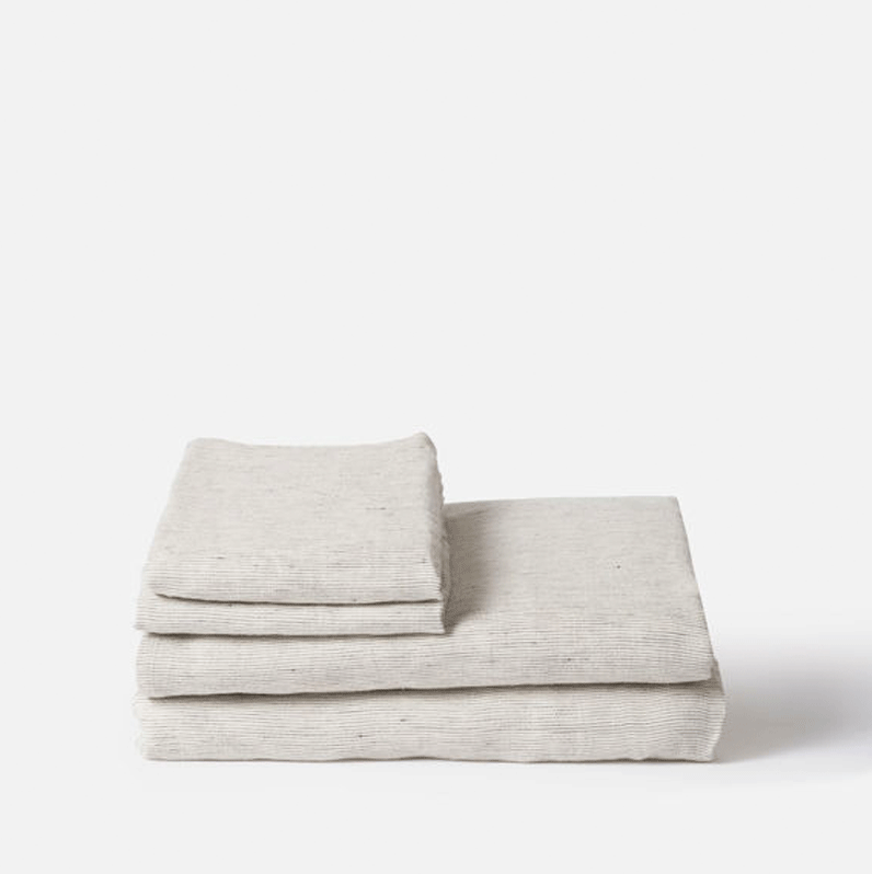 Citta Linen Flat Sheet - Pinstripe