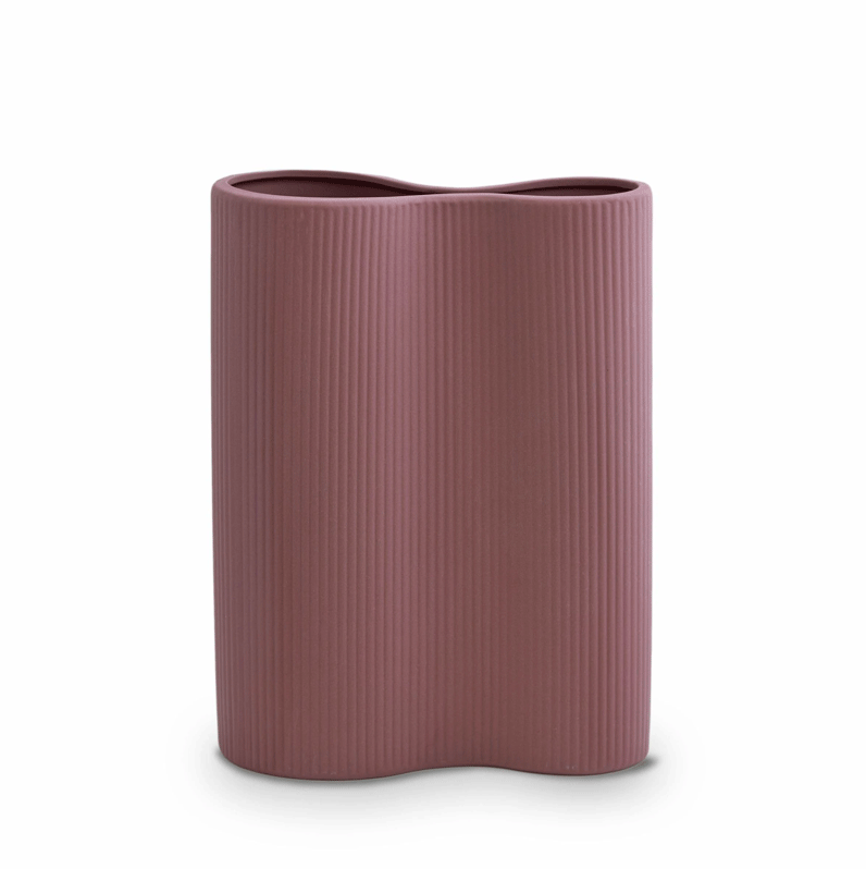 Marmoset Ribbed Infinity Vase Plum Medium