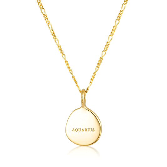 Linda Tahija Aquarius Zodiac Figaro Necklace Gold