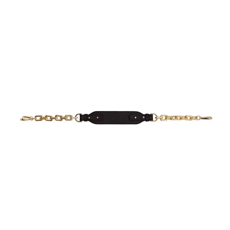 Saben Feature Shoulder Strap Chain Gold Chunky + Black Leather