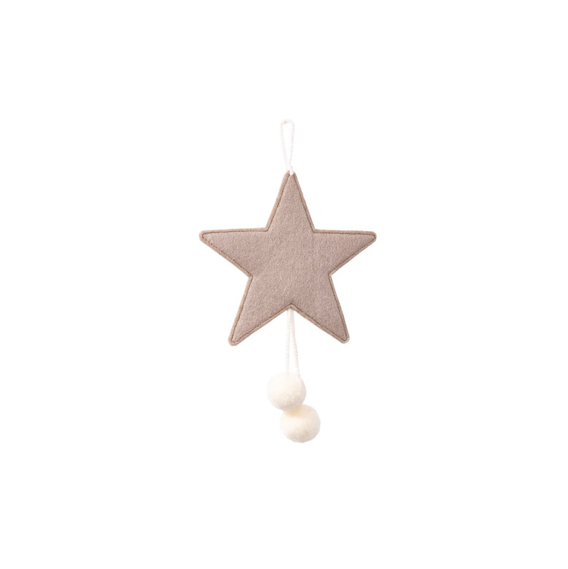 Muskhane Pom Pom Star Felt/Wool Sand/Natural