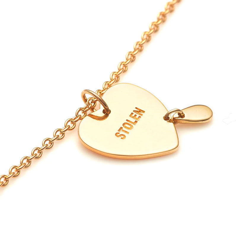 Stolen Girlfriends Club Crying Heart Necklace Gold Plated