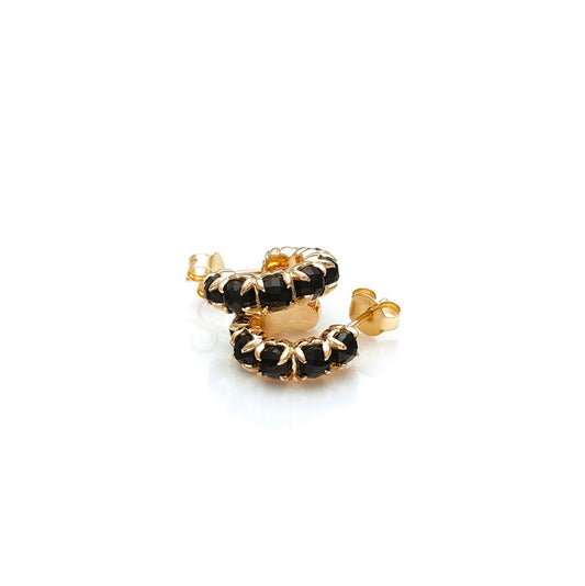 Stolen Girlfriends Club Halo Cluster Earring Onyx Gold Plated