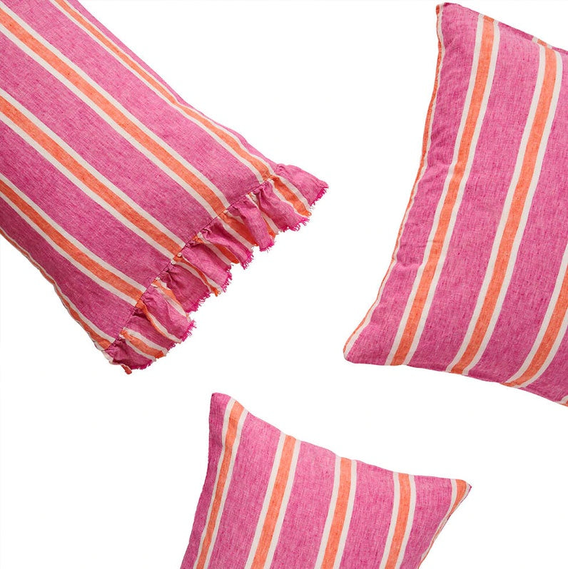 Society Of Wanderers Wildberry Stripe Pillowcase Sets Euro