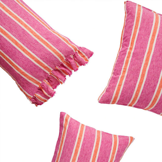 Society Of Wanderers Wildberry Stripe Pillowcase Sets Ruffle