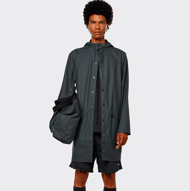 Rains Long Jacket - Slate