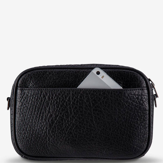 Status Anxiety Plunder Bag Black Bubble with Webbed Strap