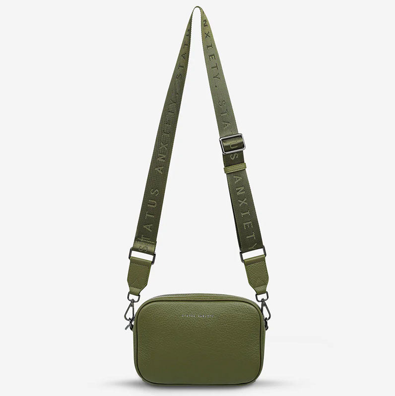 Status Anxiety Plunder Bag Khaki with Webbed Strap