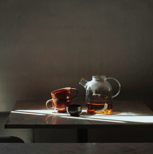 Menu Kettle TeaPot Glass With Tea Egg 1.5L